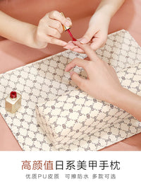 Japanese-Style Nail Art Hand Rest Cushion and Mat Set for Salon or Home Use