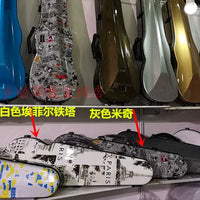 Carbon Fiber Violin Case 4/4 3/4 Viola Case Pressure-Resistant Wear-Resistant Waterproof with Hygrometer