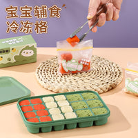 Baby Food Freezer Tray Silicone Ice Cube Mold with Lid for Purees, Soups, and Breast Milk Storage