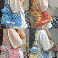 DIY Crochet Kit for Hand-Knitted Yarn Bag - Starry Sky Gradient Design
