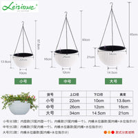 Self-Watering Hanging Planter Basket for Succulents & Greenery - Large Capacity Plastic Pot with Water Level Indicator