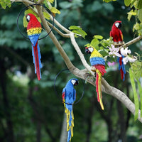 Resin Parrot Sculpture Garden Ornament, Lifelike Bird Figurine for Outdoor Decor