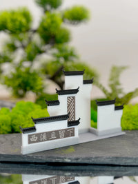 Chinese Style 3D Printed Ancient Architecture Micro Landscape Ornament for Aquariums and Bonsai