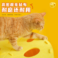 Felt Cat Tunnel Bed with Scratch Pad - 2-Layer Interactive Cat Cave & Play Toy for All Seasons