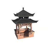 Miniature Chinese Ancient Architecture Pavilion Model for Micro Landscape Decor