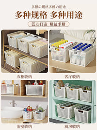 Stackable Plastic Storage Bins with Handles for Kitchen Pantry and Home Organization