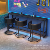Industrial Style Bar Stool and Table Set with Backrest for Cafe Bistro