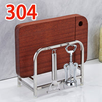 Thickened 304 Stainless Steel Cutting Board Holder with Lid Storage for Kitchen Countertop, No Installation Required