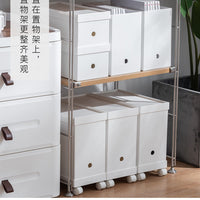 Japanese Style A4 Document Storage Box Multi-functional Plastic Organizer for Home Office Kitchen Cabinet