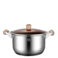 316 Stainless Steel Stockpot with Lid, Food Grade, Induction Cooktop Compatible, for Home Kitchen