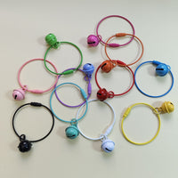 Colorful Bell Keychain with Steel Wire Ring for DIY Crafts and Bag Charms