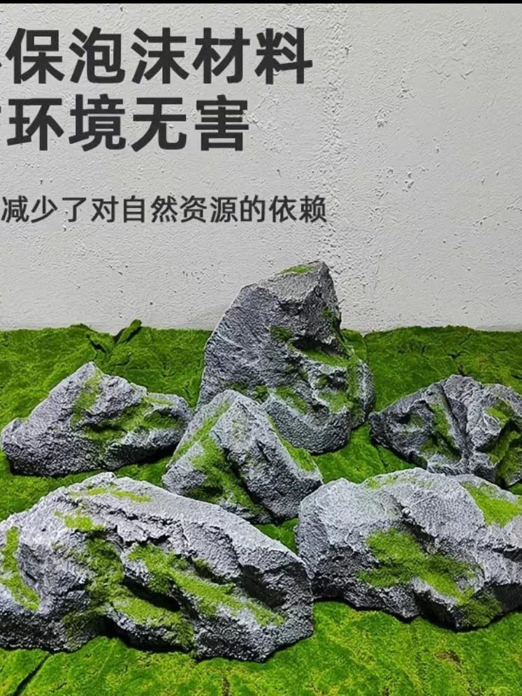 Artificial Moss Stone Ornament for Micro Landscape and Garden Decor