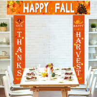 Thanksgiving Harvest Pumpkin Banner Flag for Party Decoration and Photo Background