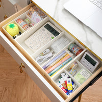 Adjustable Drawer Organizer Tray for Kitchen Utensils and Cosmetics