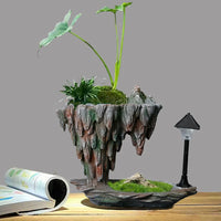 Creative Aerial Planter Resin Rockery Bonsai Pot for Indoor Decor