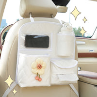 Car Seat Back Organizer with Storage Pockets and Cartoon Design