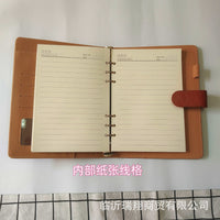 A5/B5 Simple Business Magnetic Buckle 6/9-Hole Loose-Leaf Notebook with Replaceable Core