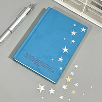 A6 Hardcover Blank Page Notebook with Star Pattern for Students