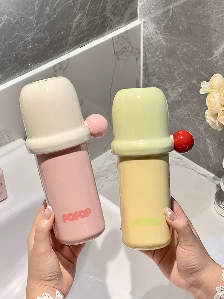 Portable Travel Mouthwash Cup Set with Toothbrush and Toothpaste Holder