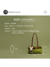 Auudre Vintage Contrast Shoulder Bag for Women, Large Capacity Commuter Tote