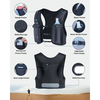 Lightweight Breathable Running Vest with Adjustable Multi-Pockets for Outdoor Trail Running & Hiking