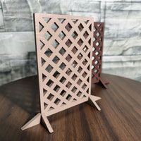 Dollhouse Miniature Wooden Fence with Climbing Vine Trellis for DIY Garden Scene