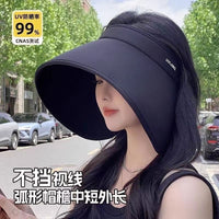 Women's Wide Brim UV Protection Sun Visor Hat Foldable for Outdoor Summer
