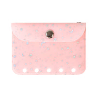 M5 5-Hole PVC Transparent Zipper Pouch for Loose Leaf Binders, Card Holder & Coin Purse Insert