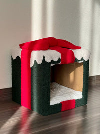 DIY Christmas Pet Bed Kit with Thickened Lambswool for Winter Warmth