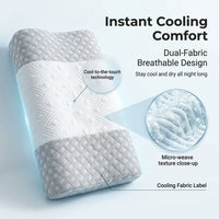 Dual-Tone Cooling Wave Memory Foam Pillow for Massage and Neck Support