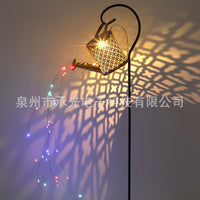 Solar LED Watering Can Garden Light with Shepherd Hook, Outdoor Decorative Landscape Lamp