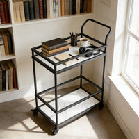 Modern Nordic Gold Iron Art Bar Cart with Wine Glass Rack for Dining Room Living Room Hotel