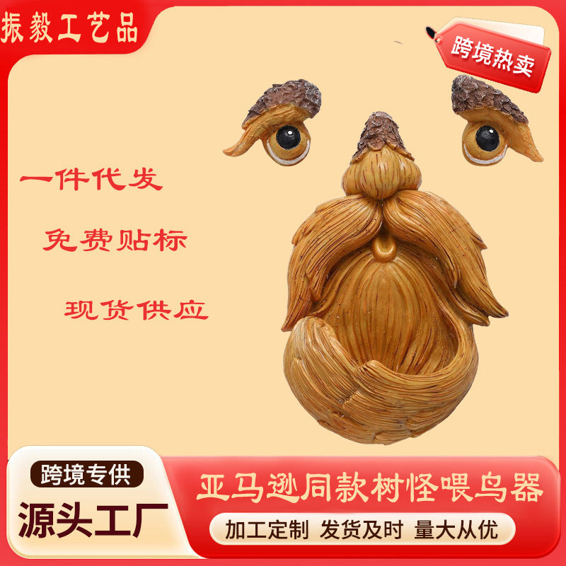 Tree Monster Bird Feeder Outdoor Garden Hanging Decoration Resin Craft