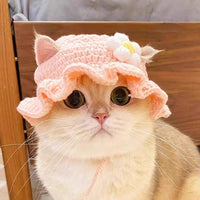 Pet Cat Dog Knitted Hat Costume Headwear Funny Handmade Woolen Cap