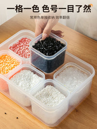 Perler Bead Storage Box Set with Multiple Compartments for Small Beads and Craft Supplies