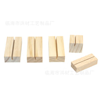 Wooden Desk Calendar Business Card Holder Pine Wood Display Stand for Events Weddings Memos