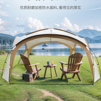 Outdoor 2-Room 1-Hall Waterproof Family Camping Tent Portable Folding Large Tent for Picnic and Wild Camping