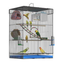 Large Metal Bird Cage for Parrots and Finches, Breeding Cage with Elevated Design