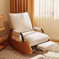 Adjustable Single Recliner Chair with Solid Wood Legs for Living Room Balcony