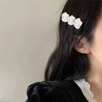 2-Pack Camellia Flower Hair Clips for Women, Sweet Girl Style, Versatile Bangs and Broken Hair Pins