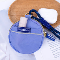 Japanese Style Embroidered Nylon Coin Purse with Keychain for Everyday Use