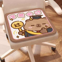 Capybara Plush Seat Cushion for Chairs and Stools, Non-Slip Breathable, All-Season Use