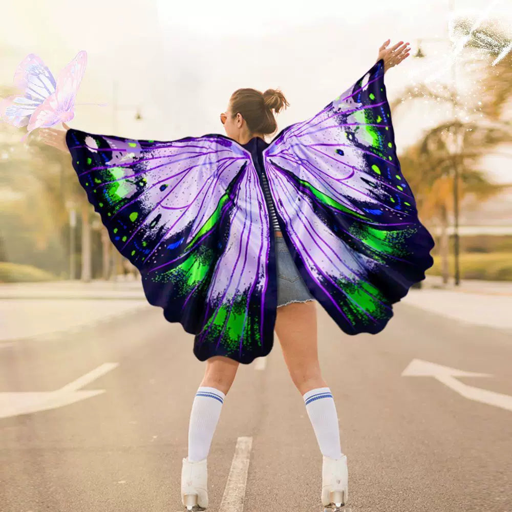 Adult Butterfly Wings Cape Set for Performance, Belly Dance, and Cosplay