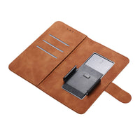 Bi-Fold Universal Phone Wallet Case with Push Clip and Color Blocking