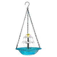 Solar Floating Bird Bath Fountain with Hanging Bird Feeder for Outdoor Garden