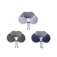 Inflatable Travel U-Shaped Neck Pillow with Adjustable Hardness and Memory Foam
