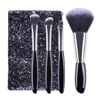 Zhuoerya Mini Portable 4-Piece Cosmetic Brush Set with Pouch