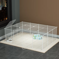 Pet Playpen for Cats, Hamsters, and Small Dogs - Transparent Modular Enclosure with Optional Top Cover