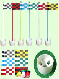 Golf Putting Green Flagstick Hole Cup Set with Colorful Flag for Practice