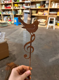 Vintage Distressed Iron Art Bowknot Flower Insert for Outdoor Garden Decor